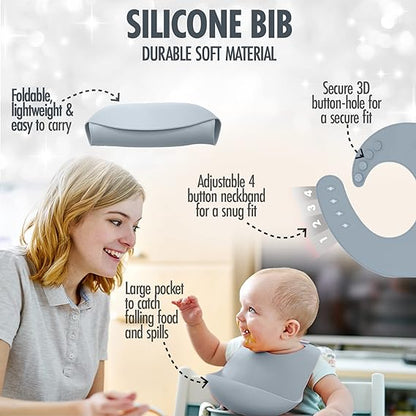 10 Pieces Silicone Baby Feeding Set – 100% Food Grade Silicone